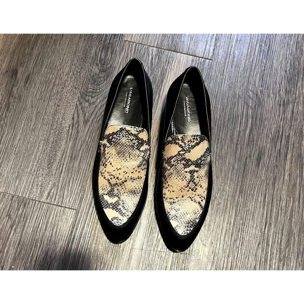 Women’s Vegabond‎ Frances Snake Slip On Loafers size 8 Dark Academia